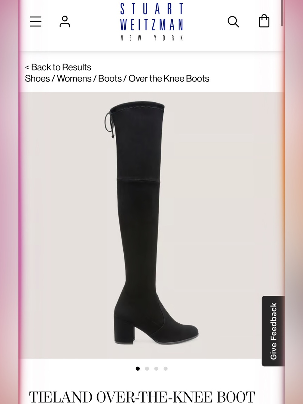 TIELAND OVER-THE-KNEE BOOT Stuart Weitzman Black Over-The-Knee Block Heel Boot